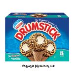 Nestle Drumstick vanilla frozen dairy dessert cones, 8 cones Center Front Picture