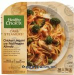 Healthy Choice Cafe Steamers Top Chef; chicken linguini with red pepper alfredo & broccoli Center Front Picture