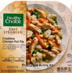 Healthy Choice Cafe Steamers Top Chef; crustless chicken pot pie with carrots, corn, peas and dumplings in a savory pot pie sauce Center Front Picture