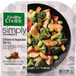 Healthy Choice simply cafe steamers; chicken & vegetable stir fry, broccoli, edamame, carrots, red bell peppers, & onions Center Front Picture