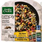 Healthy Choice simply steamers unwrapped burrito bowl; black & pinto beans, corn, brown rice in tomatillo sauce Center Front Picture