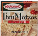 Manischewitz  thin salted matzo bread Center Front Picture