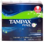 Tampax Pearl tampons, super absorbency, unscented, plastic applicator Center Front Picture