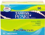 Tampax Pearl super absorbency tampons, plastic applicator Center Front Picture