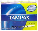 Tampax  super absorbency tampons, anti-slip grip cardboard applicator Center Front Picture