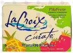 La Croix Curate pina fraise; pineapple strawberry naturally essenced sparkling water Center Front Picture