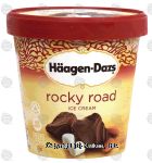 Haagen-Dazs  rocky road, chocolate ice cream with marshmallow swirl and roasted almonds Center Front Picture