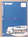 Top Flight  5 subject college rule notebook, 180 sheets, 10.5in x 8in Center Front Picture