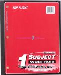 Top Flight  wide rule 80 sheet wireless notebook, 10 1/2in x 8 1/2in Center Front Picture