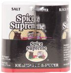 Spice Supreme  iodized salt & pepper shakers Center Front Picture