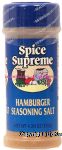 Spice Supreme  hamburger seasoning salt Center Front Picture