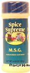 Spice Supreme  msg (monosodium glutamate) Center Front Picture