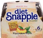 Snapple  diet peach tea, made from green & black tea leaves, 16-fl. oz. Center Front Picture