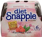 Snapple  diet raspberry tea made from green & black tea leaves, 16-fl. oz. Center Front Picture