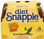 Snapple  diet lemon flavor tea, made from green & black tea leaves, 16-fl. oz. Center Front Picture