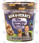 Ben & Jerry's The Tonight Dough caramel & chocolate ice cream with cookie swirls, chocolate & peanut butter cookie dough Center Front Picture