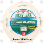 Green Label  paper plates, 9 in. Center Front Picture