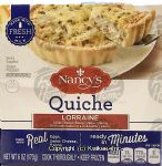 Nancy's Quiche lorraine; swiss cheese, bacon, onion & chives Center Front Picture