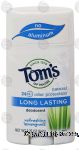 Tom's  natural odor protection, long lasting deodorant, refreshing lemongrass Center Front Picture