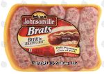 Johnsonville  beer 'n' brat bratwurst, 5-count, bunsize Center Front Picture