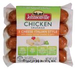 Johnsonville  chicken sausage, 3 cheese italian style with cheese, red bell peppers & garlic, 4 ct Center Front Picture