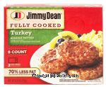 Jimmy Dean  turkey sausage patties, 8-count, fully cooked Center Front Picture