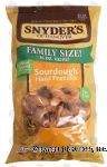 Snyder's Of Hanover Family Size! sourdough hard pretzels Center Front Picture