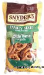 Snyder's Of Hanover Family Size! olde tyme pretzels Center Front Picture