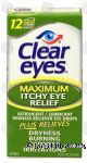 Clear Eyes  maximum itchy eye relief, astringent / lubricant redness reliever eye drops Center Front Picture