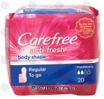 Carefree acti-fresh body shape; pantiliners, unscented, regular to go Center Front Picture