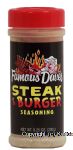 Famous Dave's  steak & burger seasoning Center Front Picture