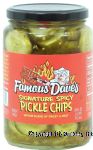 Famous Dave's Signature spicy pickle chips, unique blend of sweet & heat Center Front Picture