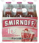 Smirnoff Twisted V Raspberry premium malt beverage, 5% alc/vol, 6 12-ounce glass bottles Center Front Picture