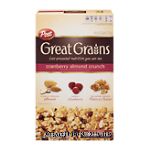 Post Great Grains cranberry almond crunch whole grain cereal Center Front Picture