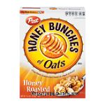 Post Honey Bunches of Oats crispy flakes, crunchy oat clusters & a touch of honey cereal, Honey Roasted Center Front Picture