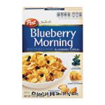 Post Blueberry Morning blueberries, multi-grain flakes & clusters, and almonds cereal Center Front Picture