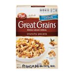 Post Great Grains crunchy pecans whole grain cereal Center Front Picture