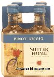 Sutter Home  pinot grigio wine of Napa Valley, 13% alc. by vol., 187-ml single serve Center Front Picture