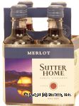 Sutter Home Family Vineyards merlot wine of Napa Valley, 13% alc. by vol., 187-ml single serve Center Front Picture