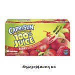 CapriSun 100% Juice berry breeze, berry flavored blend of 3 real fruit juices, 10 6-fl. oz. pouches Center Front Picture