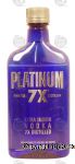 Platinum  vodka, extra smooth, 7 times distilled, 40% alc. by vol. Center Front Picture