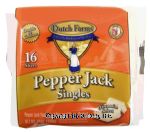 Dutch Farms  pepper jack pasteurized prepared cheese products, wisconsin select, 16 individually wrapped slices Center Front Picture