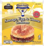 Dutch Farms  sausage, egg & cheese croissant, frozen, 4-pack Center Front Picture