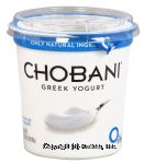 Chobani Greek Yogurt non-fat plain yogurt Center Front Picture