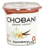 Chobani Greek Yogurt non-fat greek yogurt, vanilla blended Center Front Picture