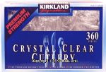 Kirkland Signature  crystal clear cutlery; 180 forks, 120 spoons, 60 knives Center Front Picture