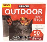 Kirkland Signature  trash bags, outdoor, tie closure, 45-55 gallon cans Center Front Picture