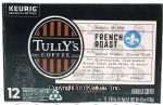 Keurig TullY's Coffee french roast extra bold, dark roast coffee, 12 K-Cups Center Front Picture