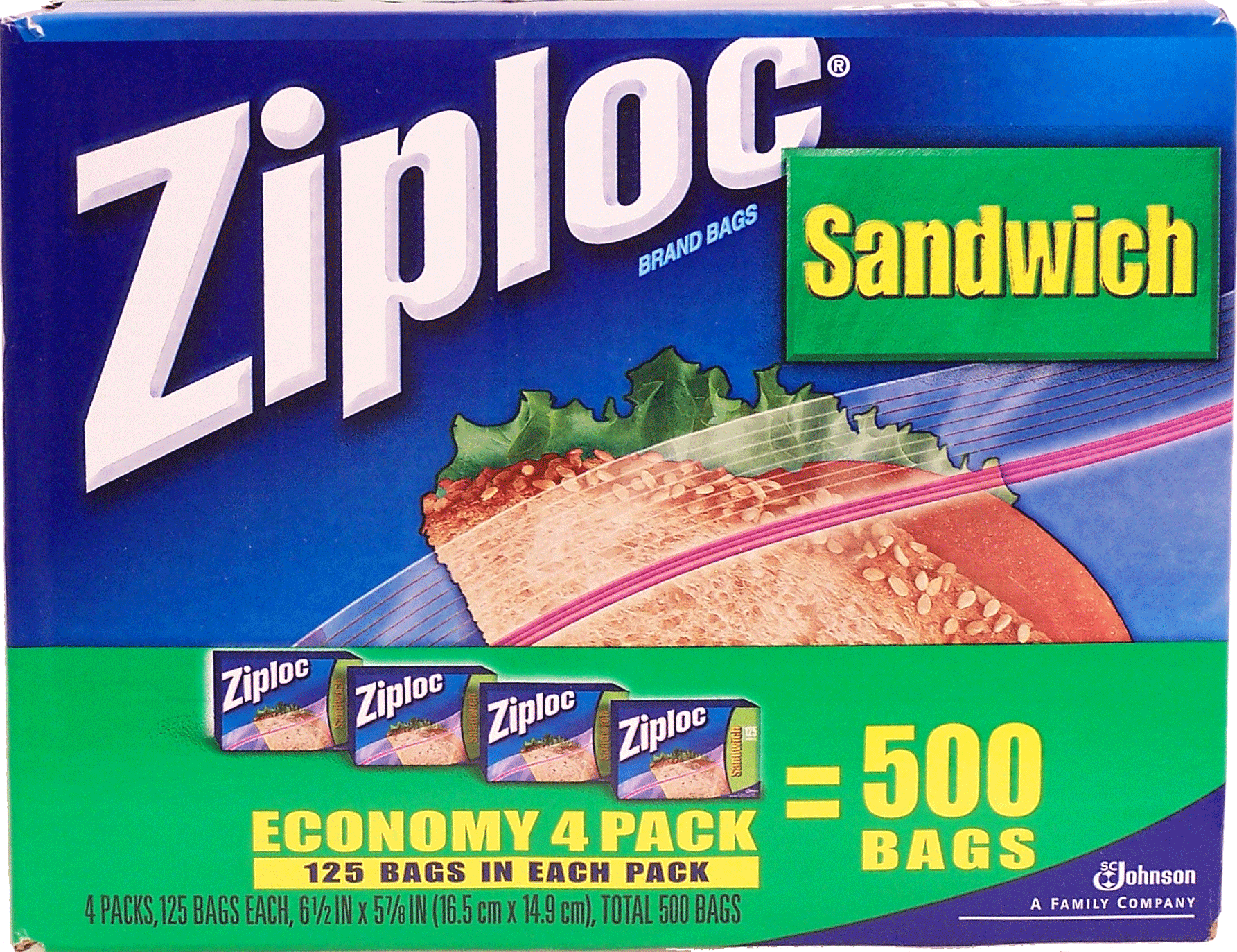 Product Infomation for Ziploc sandwich bags