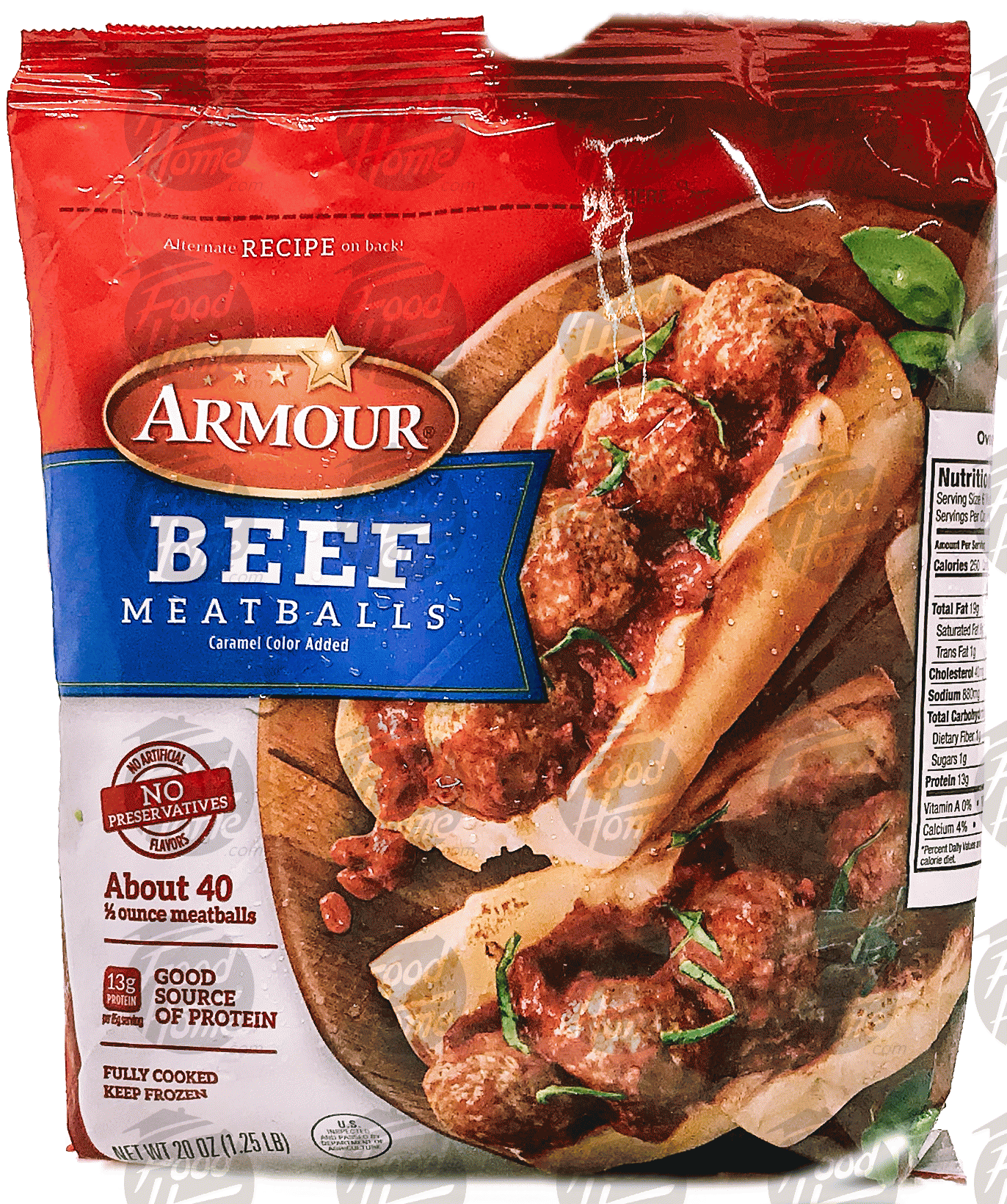 Groceries Product Infomation For Armour Beef Meatballs